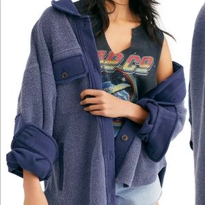 Free People Ruby Reverse fleece jacket indigo